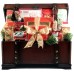 The V.I.P, Large Gourmet Gift Basket in Wooden Trunk with Chocolates, Cookies, Meats, Cheeses, Coffees, Candies, Cakes and Other Holiday Favorites (Medium), 32 Pounds