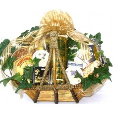 Gourmet Delicacies Gift Basket | Caviar, Cheese Spreads, Crackers, Premium Nuts and More