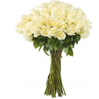 Inspiraterra - 100 Long Stem Roses - Fresh Cut. Delivered at Your Door Within 4 Business Days. (Bulk) (White)