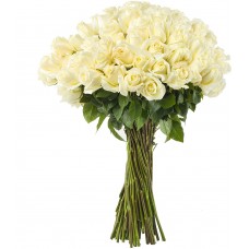 Inspiraterra - 100 Long Stem Roses - Fresh Cut. Delivered at Your Door Within 4 Business Days. (Bulk) (White)